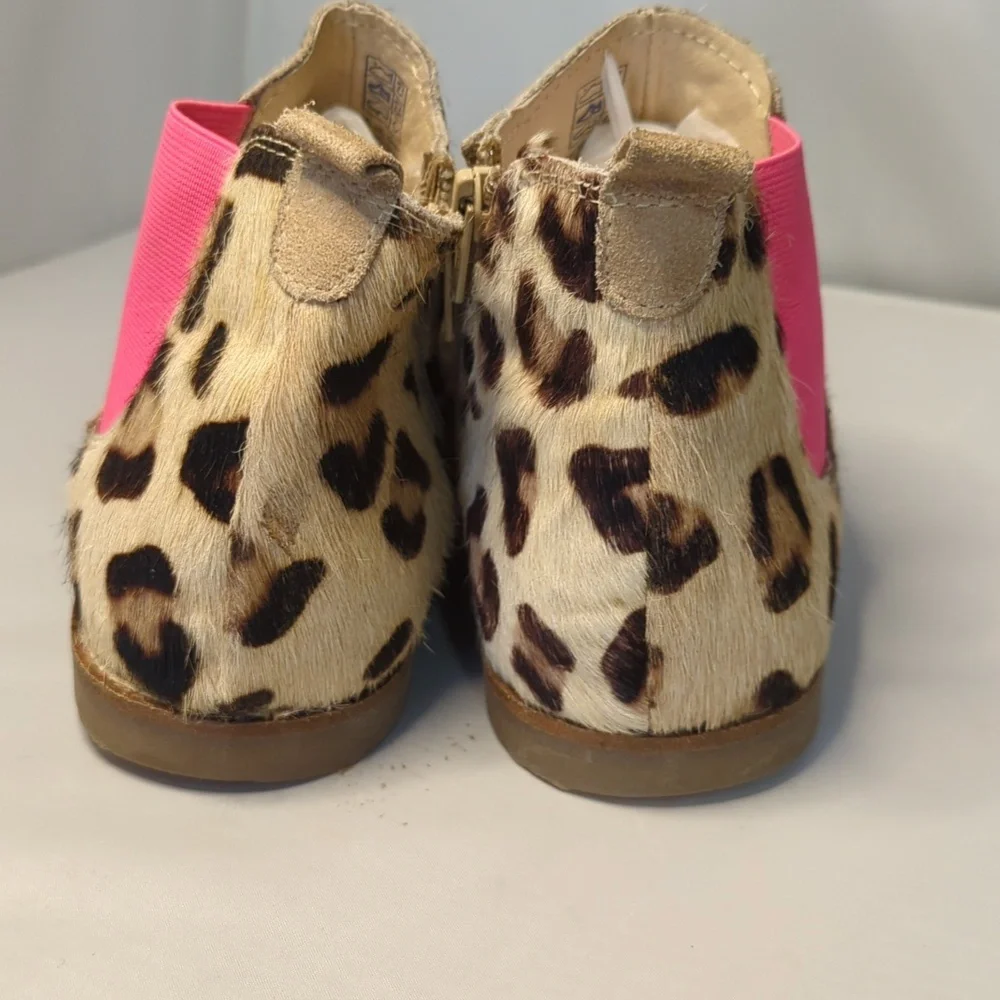 Mini Boden Calf Hair Cheetah Print Booties Size 38